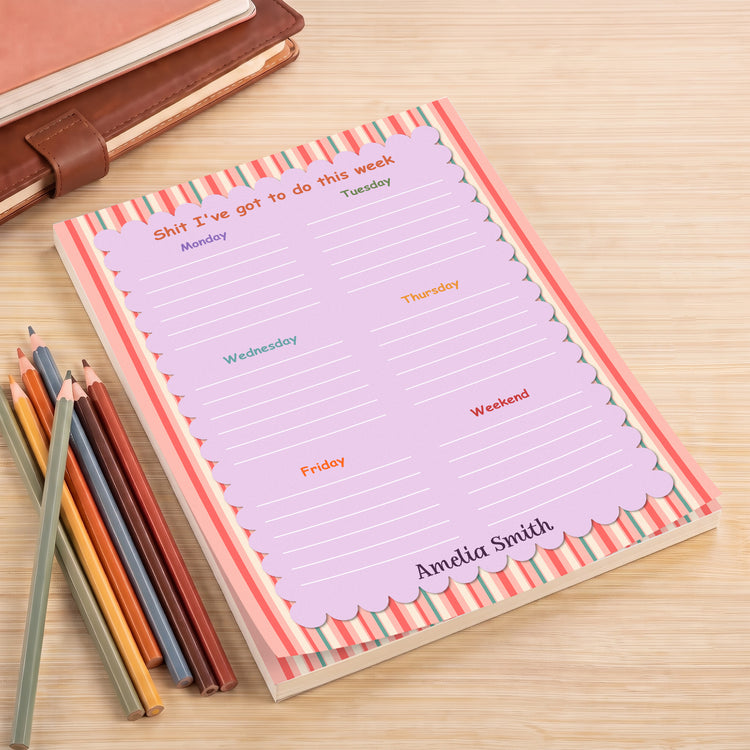 ShiT I'Ve Got To Do This Week To Do List - Personalized Notepad 4