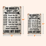 Sht List - Funny Sign For Men Cave, Women Cave - Gift For Mom, Dad - Personalized Metal Sign 5