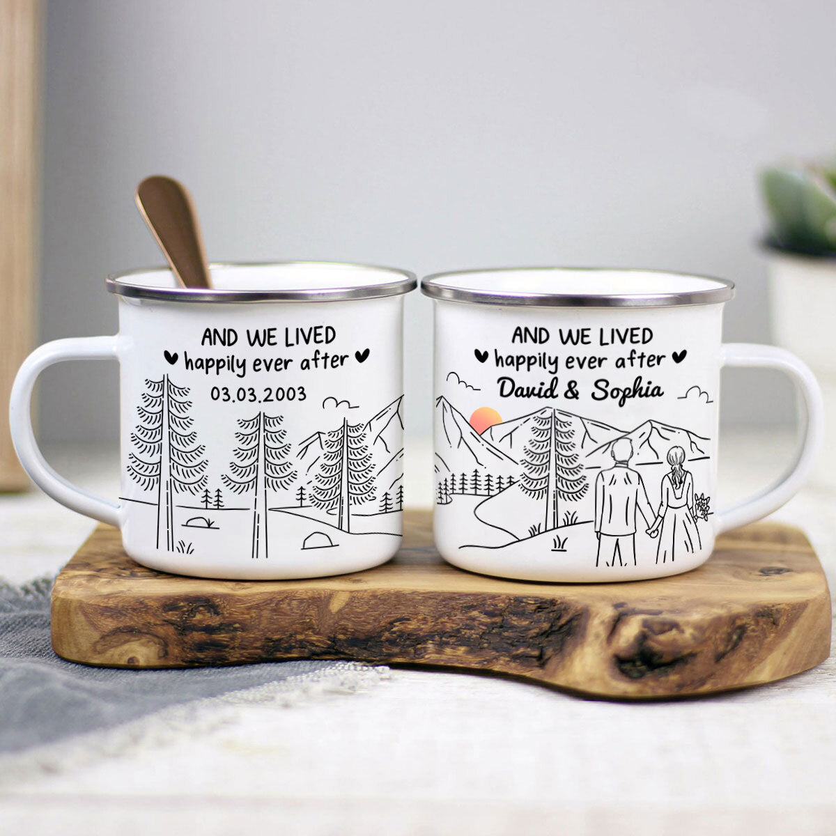 And So The Adventure Begins - Personalized Enamel Mug