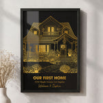 Sketch Line Art Home Sweet Home Foil Printed Wall Art - Personalized Poster 1