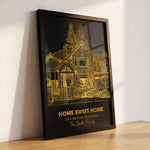 Sketch Line Art Home Sweet Home Foil Printed Wall Art - Personalized Poster 2