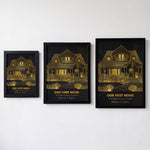 Sketch Line Art Home Sweet Home Foil Printed Wall Art - Personalized Poster 4