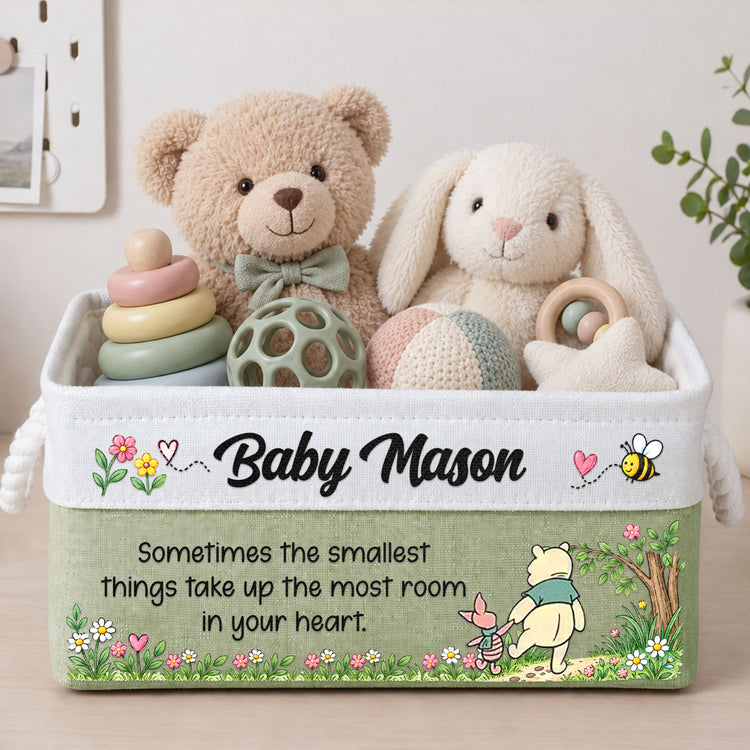 Smallest Things Baby Gift For Newborn Baby Shower - Personalized Storage Basket 1