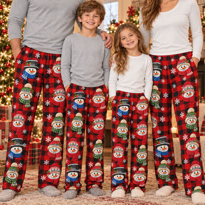 Snowman Christmas Pattern Gift For Family, Sibbings, Friends And Coworkers - Personalized Lounge Pants