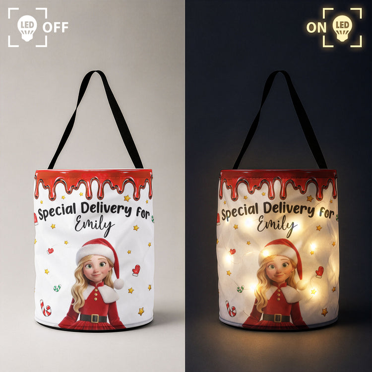 Special Delievery Kid Cartoon Version Christmas - Personalized Basket 4