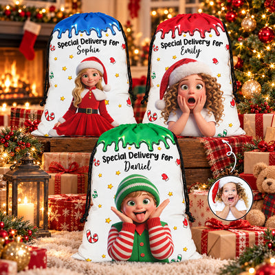 Special Delivery Kid Cartoon Version Christmas - Personalized Christmas Sack