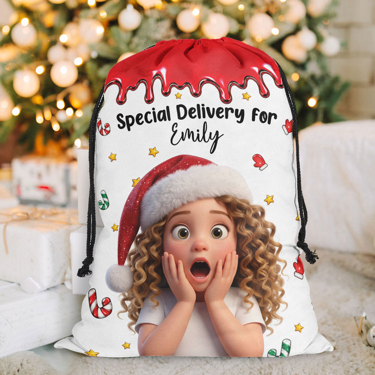 Special Delievery Kid Cartoon Version Christmas - Personalized Christmas Sack 3