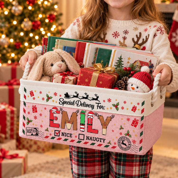 Special Delivery For Christmas Gifts Basket For Kids - Personalized Storage Basket 2
