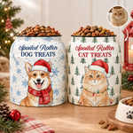 Spoiled Rotten Custom Pet Photo Watercolor Art Christmas - Personalized Cookie Jar 1
