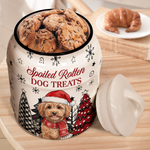 Spoiled Rotten Dog Treats Custom Pet Photo Watercolor Art - Personalized Cookie Jar 4