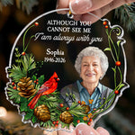 Stained Glass Photo Memorial Christmas Gifts I Am Always With You - Personalized Ornament 2