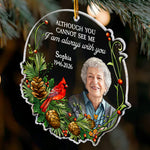 Stained Glass Photo Memorial Christmas Gifts I Am Always With You - Personalized Ornament 3
