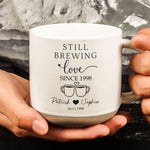 Still Brewing Love Since - Matching Coffee Pottery Mug For Couples - Personalized Mug 3