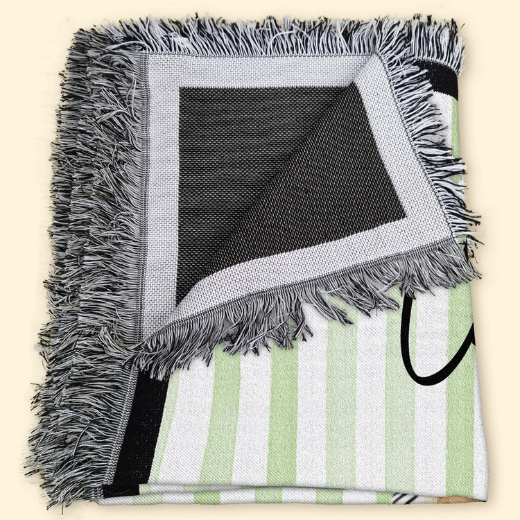 Stripe Blanket Custom Pet Poitrait Watercolor Art - Personalized Blanket 4