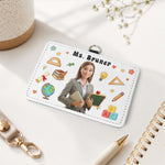 Teacher Cartoon Version - Personalized Badge Holder 3