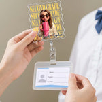 Teacher Custom Cartoon Style Gift For Teacher Coworkers - Personalized Acrylic Badge Reel 3