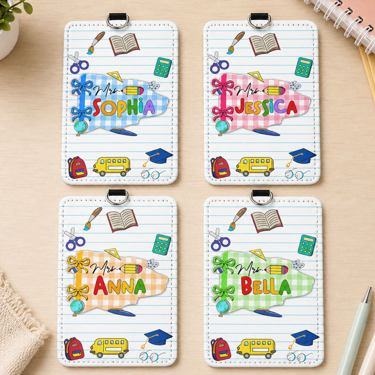 Teacher Custom Name Pennant Design - Personalized Badge Holder 1
