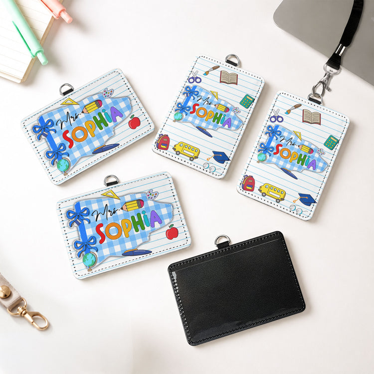 Teacher Custom Name Pennant Design - Personalized Badge Holder 4