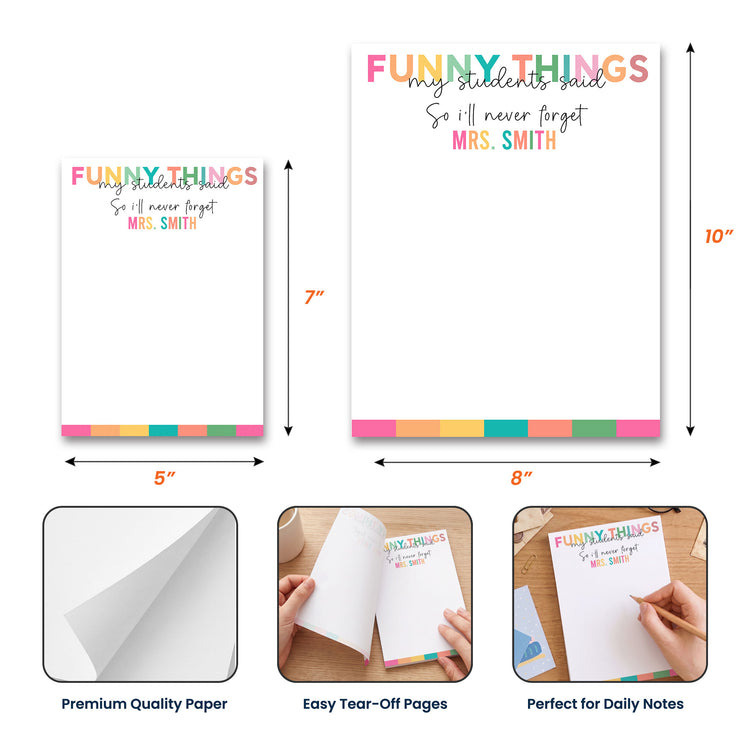 Teacher Note Thank You End Of Year Gift - Personalized Notepad 5