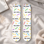 Teacher Off Duty Funny Gift - Personalized Socks 5