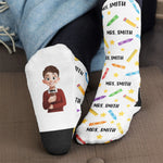 Teacher Off Duty Funny Gift - Personalized Socks 6