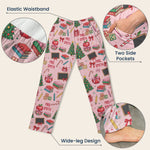Teacher Pattern With Bow Custom Name - Personalized Lounge Pants 5