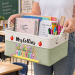 Teacher Wildflower Book Design - Personalized Storage Basket 1