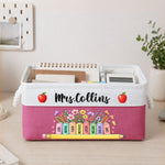 Teacher Wildflower Book Design - Personalized Storage Basket 3