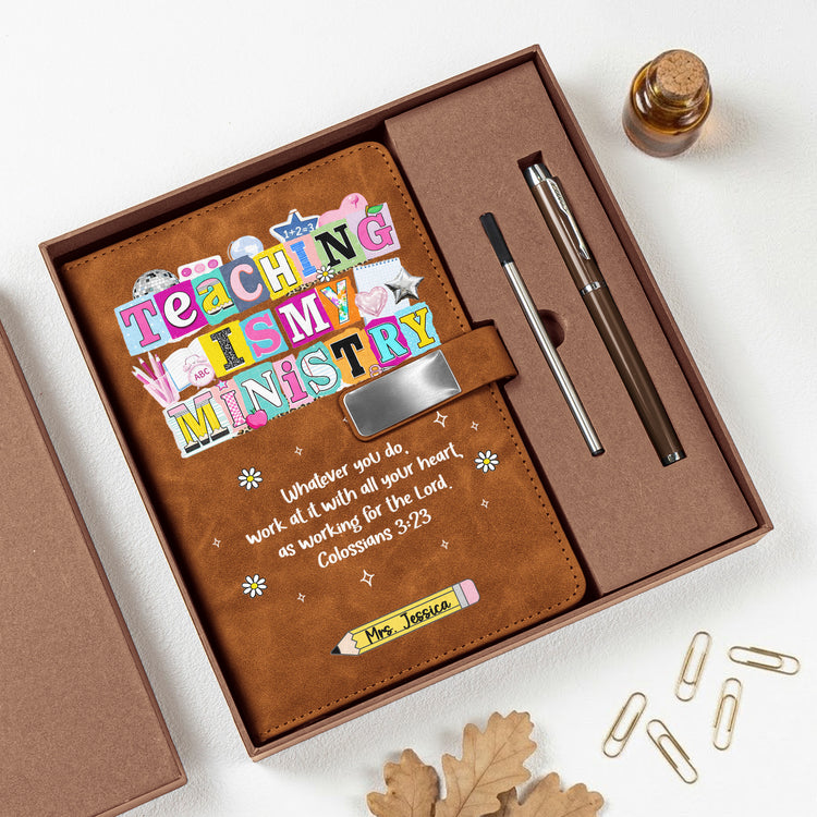 Teaching Is My Ministry Gift For Teacher - Personalized Notebook Set 2