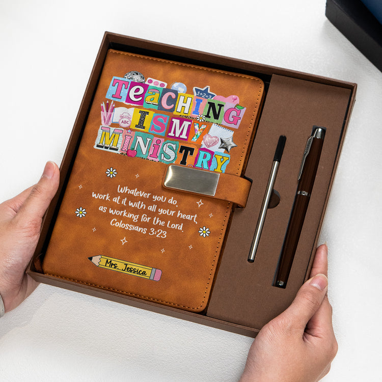 Teaching Is My Ministry Gift For Teacher - Personalized Notebook Set 3