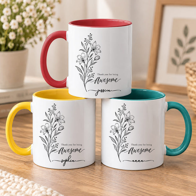 Thank You For Being Awesome Coworkers Employee Appreciation Gift Bulk - Personalized Mug 2