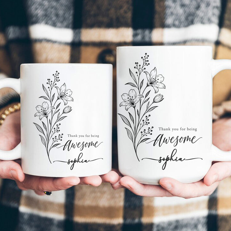 Thank You For Being Awesome Coworkers Employee Appreciation Gift Bulk - Personalized Mug 4