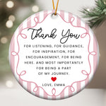 Thank You Gifts Christmas Ornament Striped Patterns - Personalized Ornament 2