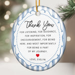 Thank You Gifts Christmas Ornament Striped Patterns - Personalized Ornament 3