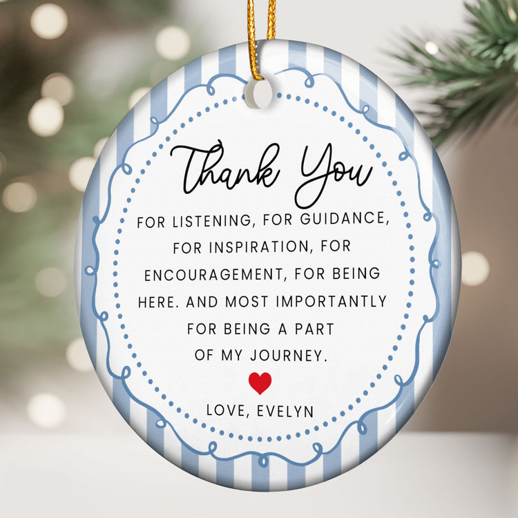 Thank You Gifts Christmas Ornament Striped Patterns - Personalized Ornament 3