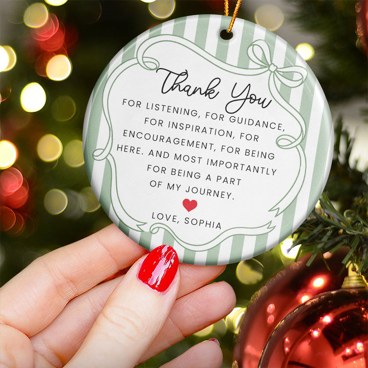 Thank You Gifts Christmas Ornament Striped Patterns - Personalized Ornament 4