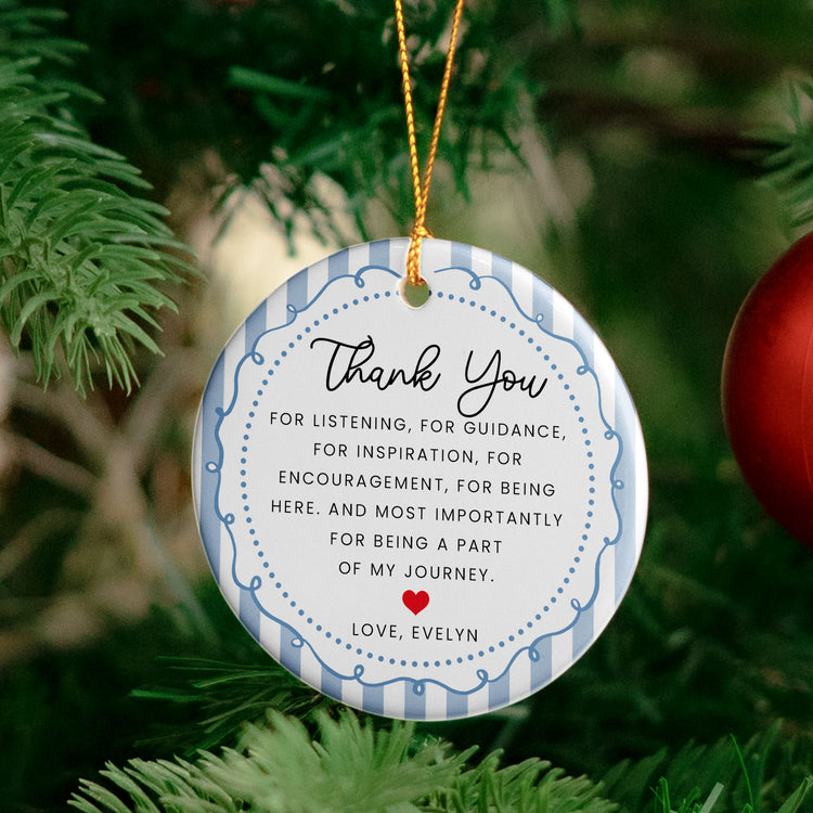 Thank You Gifts Christmas Ornament Striped Patterns - Personalized Ornament 5