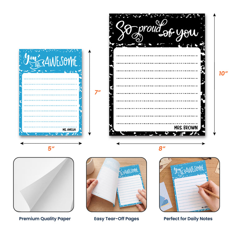 Thank You Motivate Gifts For Teachers, Coworkers - Personalized Notepad 5