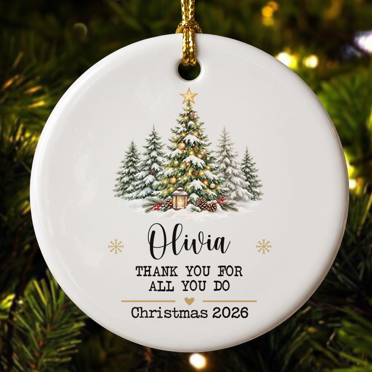 Thank You Ornaments Coworker, Employee, Team Bulk Gifts - Personalized Ornament 3