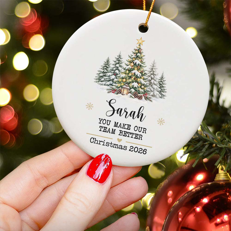 Thank You Ornaments Coworker, Employee, Team Bulk Gifts - Personalized Ornament 5
