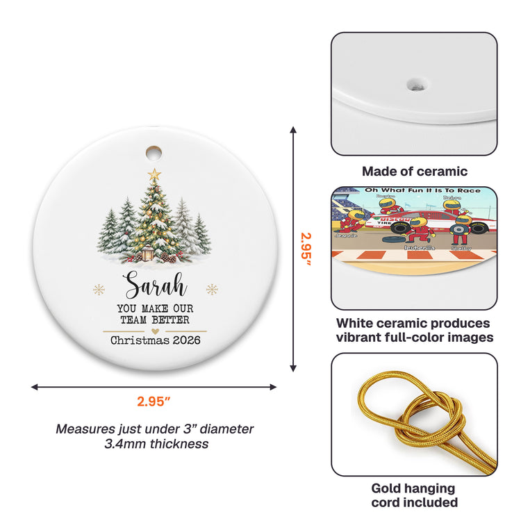 Thank You Ornaments Coworker, Employee, Team Bulk Gifts - Personalized Ornament 7