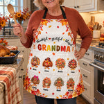 Thankful, Grateful, Blessed Grandma - Thanksgiving Gift For Grandma, Nana, Gigi - Personalized Apron 1