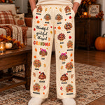 Thankful, Grateful, Blessed Grandma- Thanksgiving Gift For Grandma, Gigi, Nana - Personalized Lounge Pants 1