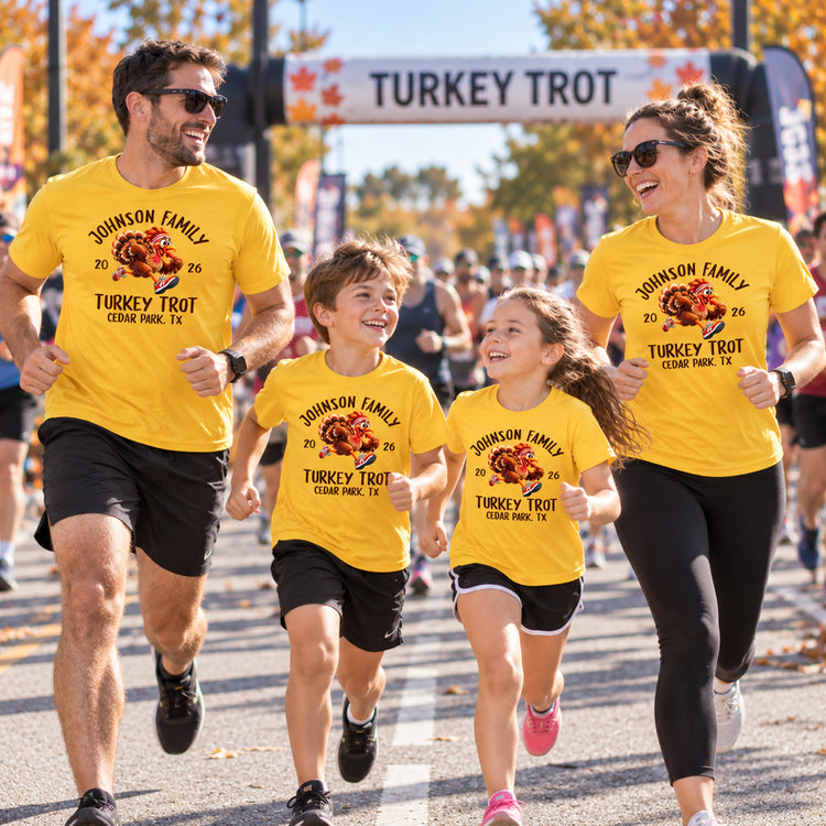 Thankgiving Turkey Trot, Gift For Family Matching Shirt, Runner - Personalized Shirt 1