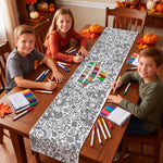 Thanksgiving Coloring Gift For Kids, Family - Personalized Table Runner 3