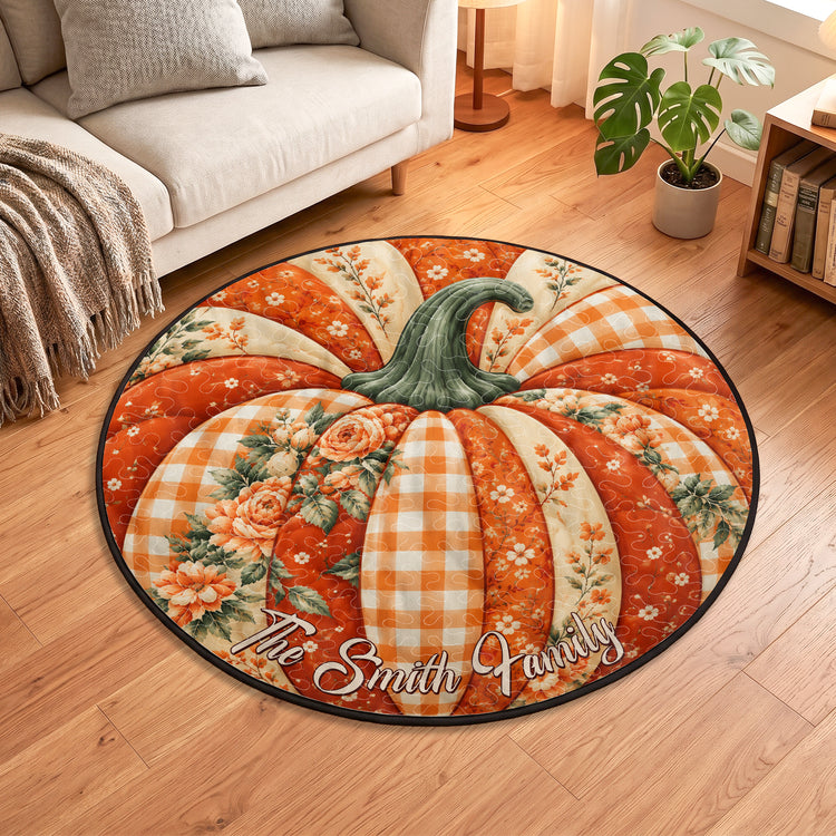 Thanksgiving Decoration Pumpkin Style - Personalized Quilted Mat 2