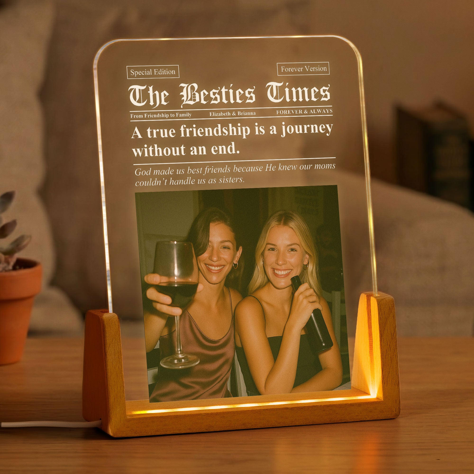 The Besties Times - Friendship Thank You Gift - Personalized Night Light 1