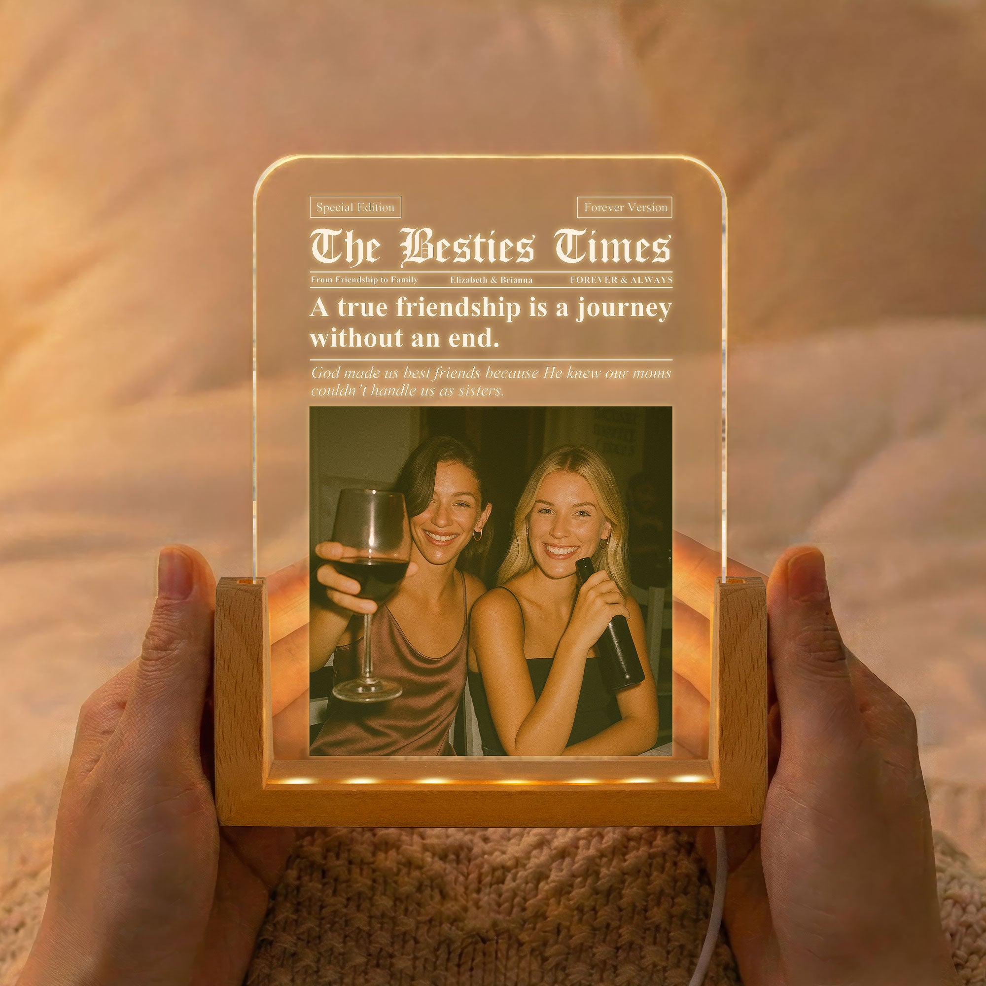 The Besties Times - Friendship Thank You Gift - Personalized Night Light 2