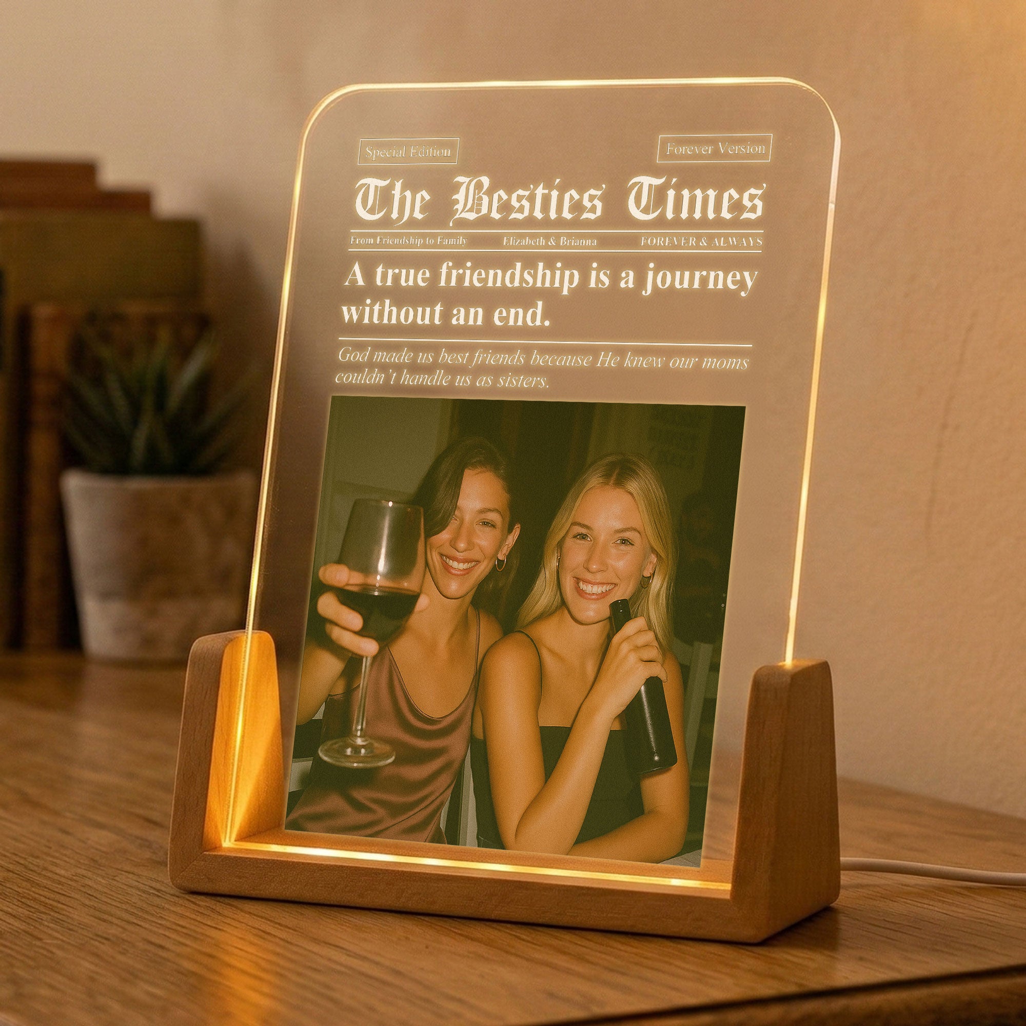 The Besties Times - Friendship Thank You Gift - Personalized Night Light 4