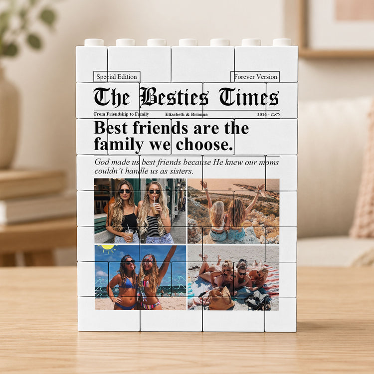 The Bff Times - Friendship Gifts Newspaper - Personalized Building Blocks 1